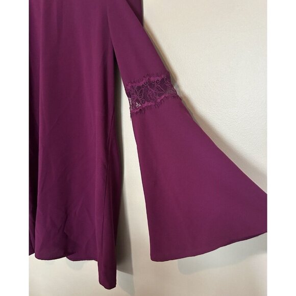 Nordstrom Purple Bell Sleeve Lace Cut Out Long Sleeve Dress Scoop Back Medium - Picture 3 of 6